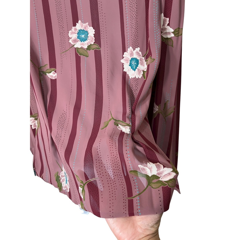 Vintage Campus‎ Casuals Striped Floral Skirt and Blouse Outfit Size Small - Picture 7 of 14